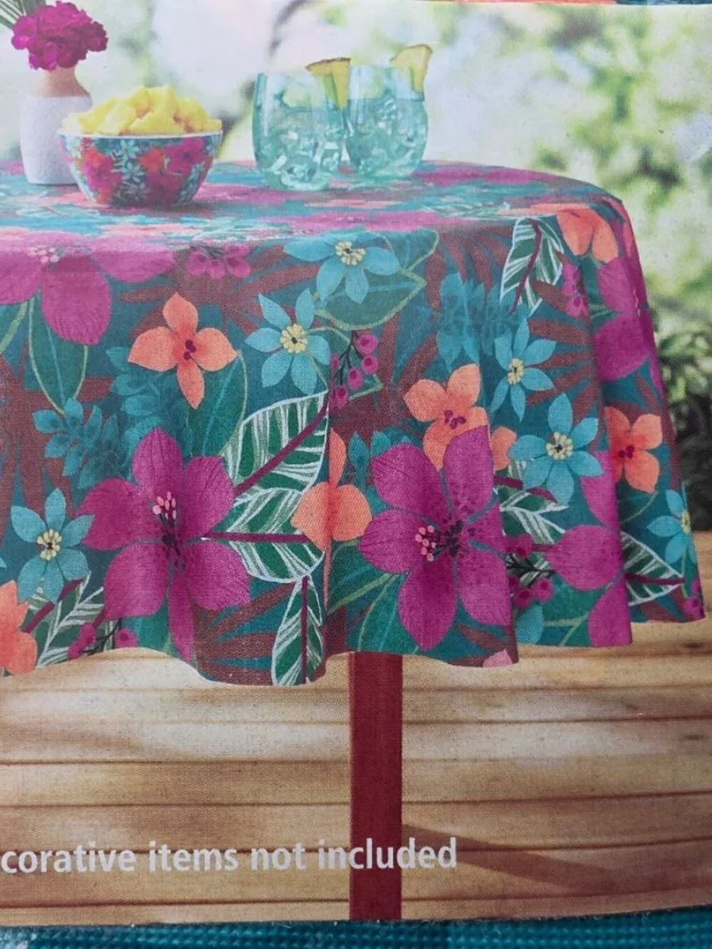Mainstays Tropical Theme Vinyl Tablecloth. 70